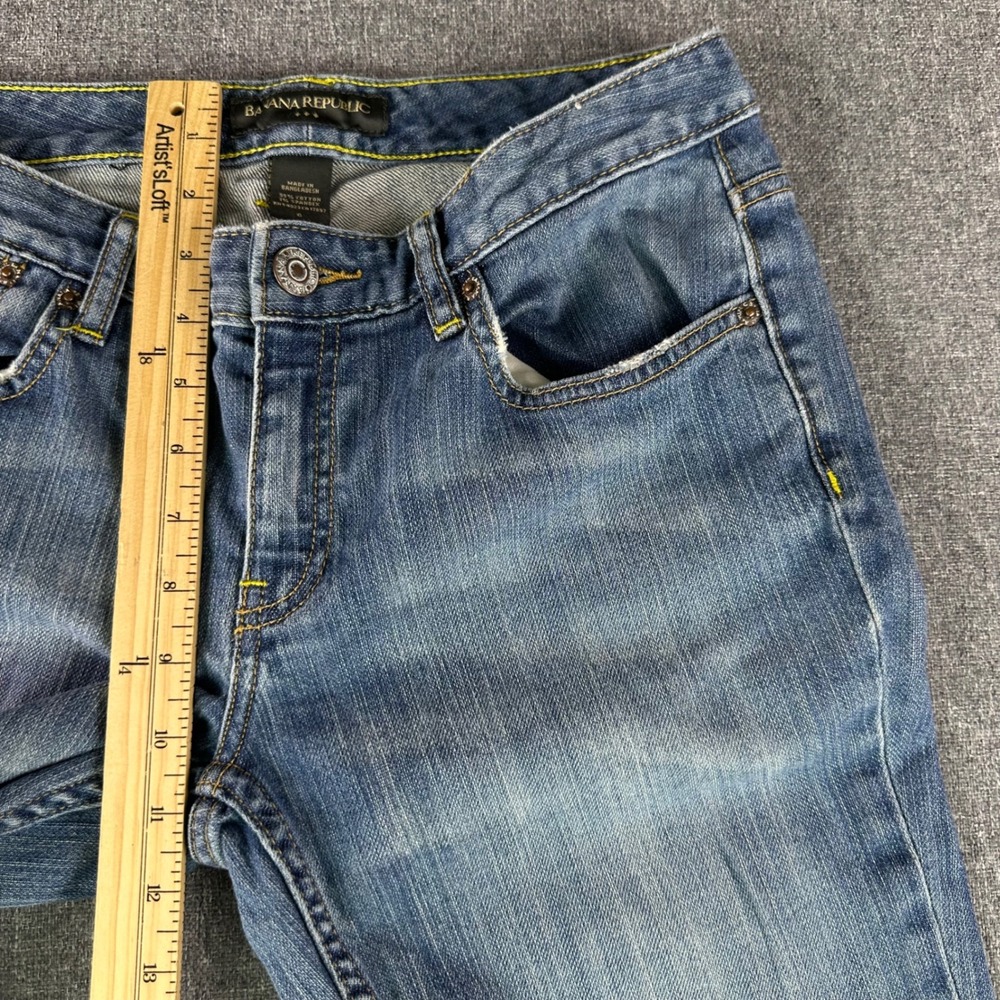 Banana Republic Jeans Women 6 Straight Blue Flap Pocket Stretch - Picture 7 of 9